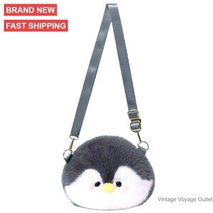 Plush Penguin Crossbody Bag Adjustable Strap Small Handbag Lolita Style